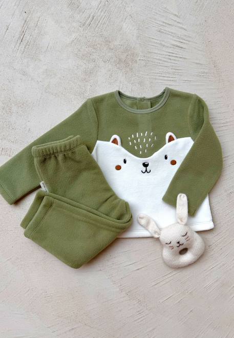 Pyjama enfant 2 pièces en polaire ginkgo Vert 1 - vertbaudet enfant 