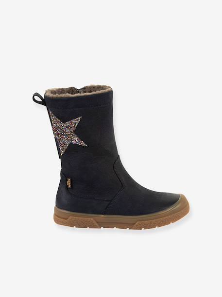 Filles Bottes PULSE TEX STAR BOOTS WOOL Froddo bleu foncé+bordeaux+noir 2 - vertbaudet enfant 