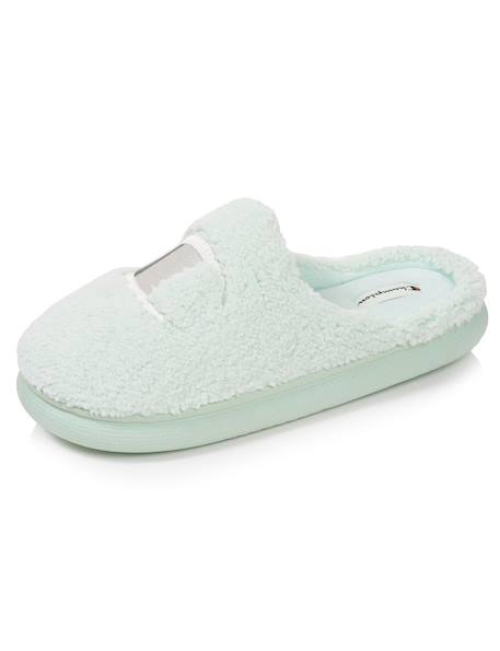 Chaussons mules sherpa stylé et chaud confort douillets et moelleux Ivoire+Vert d'eau 12 - vertbaudet enfant 