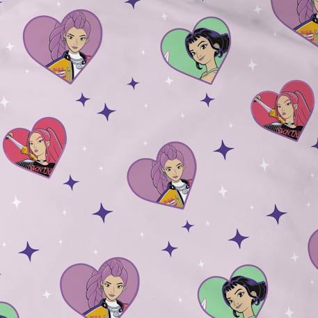 Drap housse imprimé 100% coton, kpop demon hunters heart Rose 3 - vertbaudet enfant 