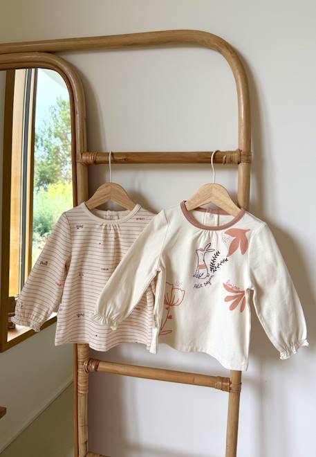 Fille-Lot de 2 t-shirts enfant manches longues aimée