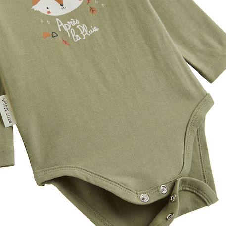 Lot de 2 bodies bébé manches longues ginkgo Vert 4 - vertbaudet enfant 