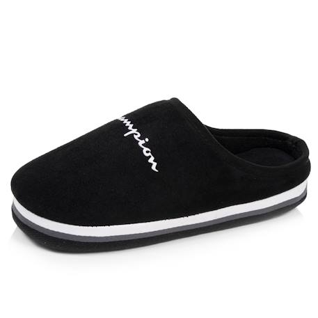 Chaussons mules suédine ultra confort moelleux souple et lavable Gris chiné clair+Noir 7 - vertbaudet enfant 