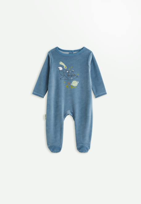 Pyjama bébé en velours edouard Bleu 1 - vertbaudet enfant 