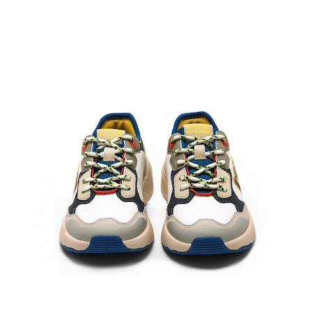 Sneakers garçon synthétique lacets Brown+White 11 - vertbaudet enfant 