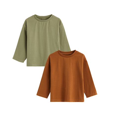 Lot de 2 t-shirts enfant manches longues ginkgo Vert 2 - vertbaudet enfant 