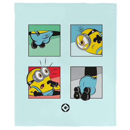 Plaid polaire imprimé, les minions oups Bleu 1 - vertbaudet enfant 