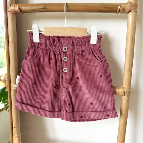 Short enfant en velours côtelé aimée Bordeaux 5 - vertbaudet enfant 