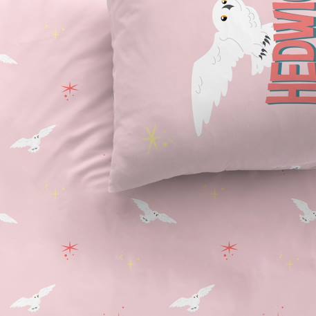 Parure de lit imprimée 100% coton, harry potter letters Rose 2 - vertbaudet enfant 