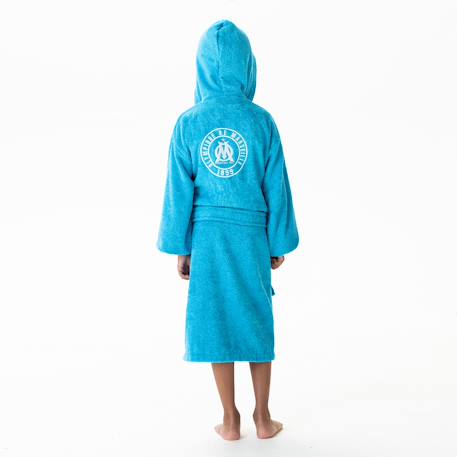 Peignoir enfant brodé à capuche 100% coton, om 1899 Bleu 2 - vertbaudet enfant 