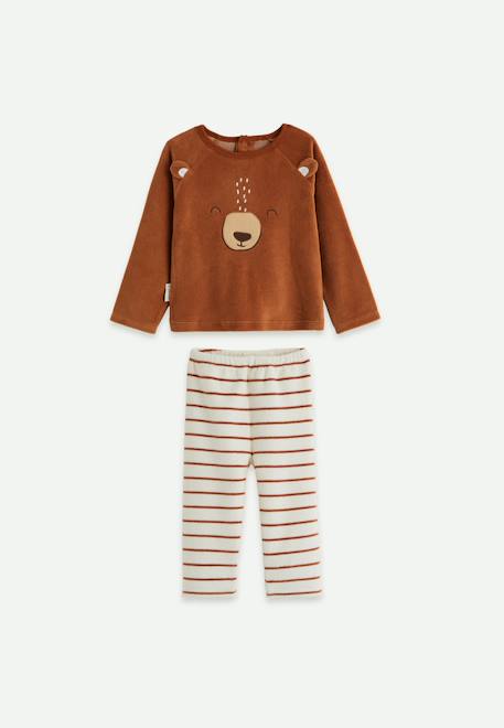 Garçon-Pyjama, surpyjama-Pyjama enfant 2 pièces en velours moka