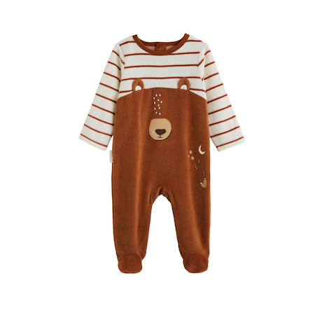 Pyjama bébé en velours moka Marron 2 - vertbaudet enfant 