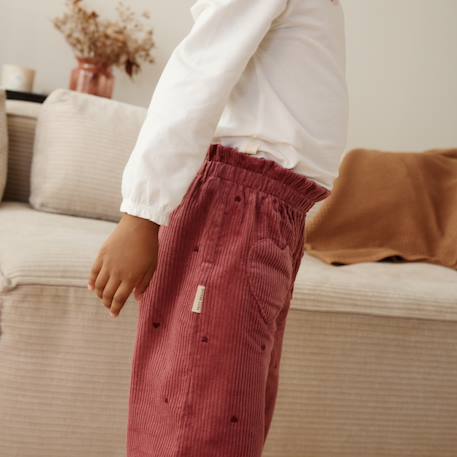 Pantalon enfant en velours côtelé aimée Bordeaux 6 - vertbaudet enfant 