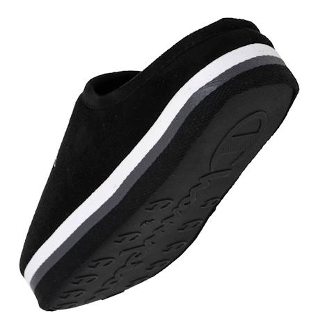 Chaussons mules suédine ultra confort moelleux souple et lavable Gris chiné clair+Noir 11 - vertbaudet enfant 