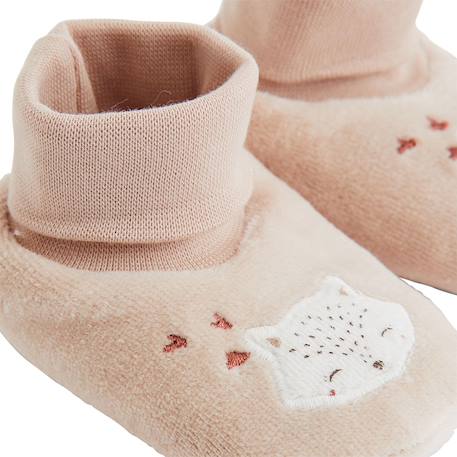 Chaussons bébé en velours doucette Rose 4 - vertbaudet enfant 