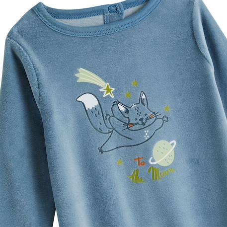 Pyjama bébé en velours edouard Bleu 4 - vertbaudet enfant 