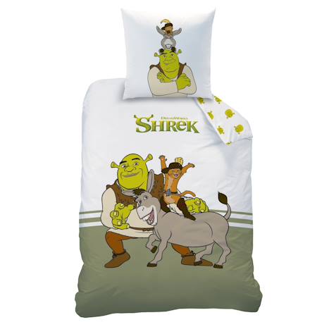 Parure de lit imprimée 100% coton, shrek amis Vert 3 - vertbaudet enfant 