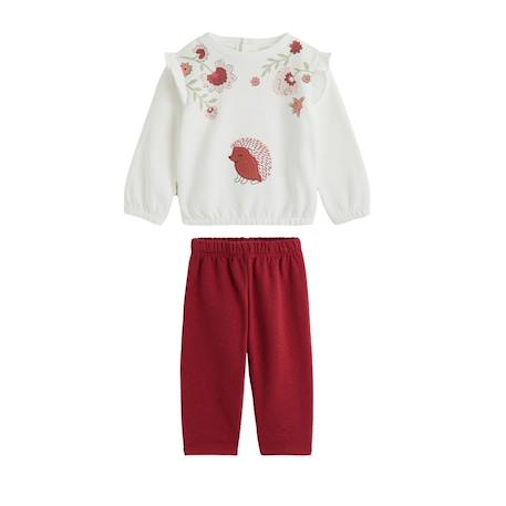 Ensemble bébé sweat et pantalon en molleton harmony Rose 2 - vertbaudet enfant 