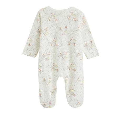 Pyjama bébé en velours ouverture pont doucette Ecru 3 - vertbaudet enfant 