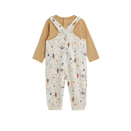 Ensemble salopette bébé en molleton et t-shirt moka Ecru 3 - vertbaudet enfant 