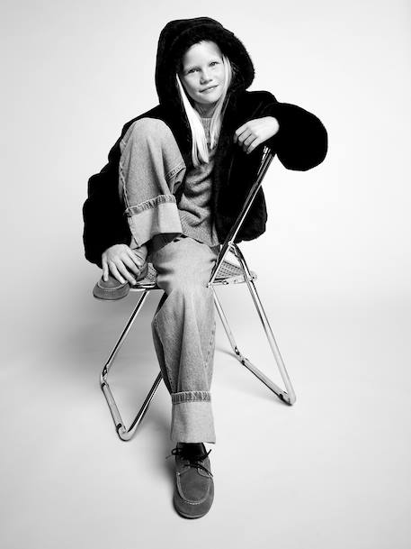 Veste fausse fourrure fille noir 5 - vertbaudet enfant 