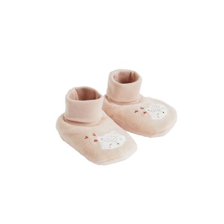 Chaussons bébé en velours doucette Rose 2 - vertbaudet enfant 