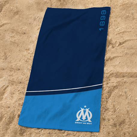 Serviette de bain et de plage imprimée 100% coton, om curve Bleu 3 - vertbaudet enfant 