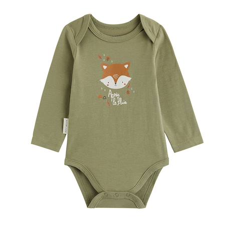 Lot de 2 bodies bébé manches longues ginkgo Vert 6 - vertbaudet enfant 