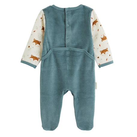 Pyjama bébé en velours ginkgo Vert 3 - vertbaudet enfant 