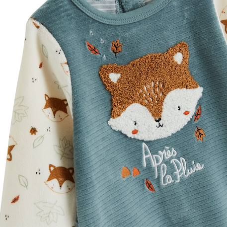 Pyjama bébé en velours ginkgo Vert 4 - vertbaudet enfant 