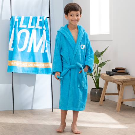 Peignoir enfant brodé à capuche 100% coton, om 1899 Bleu 3 - vertbaudet enfant 