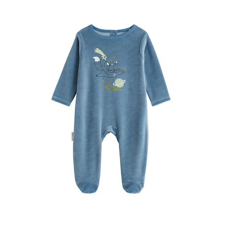 Pyjama bébé en velours edouard Bleu 2 - vertbaudet enfant 