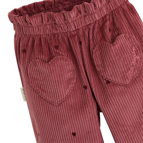 Pantalon enfant en velours côtelé aimée Bordeaux 4 - vertbaudet enfant 