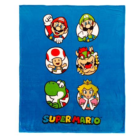 Plaid polaire imprimé, super mario players Bleu 1 - vertbaudet enfant 