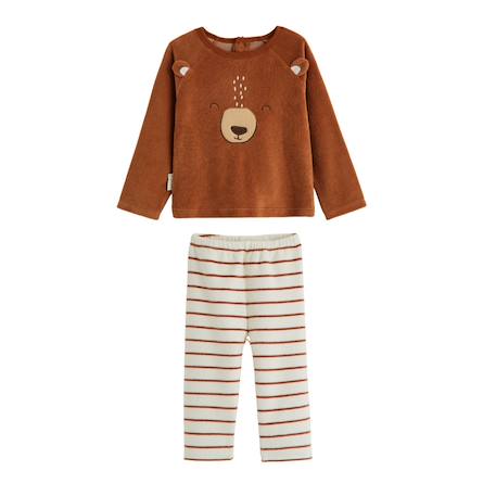 Pyjama enfant 2 pièces en velours moka Marron 2 - vertbaudet enfant 
