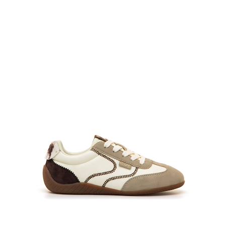 Sneakers filles synthétique lacets Beige+Brown+White 8 - vertbaudet enfant 