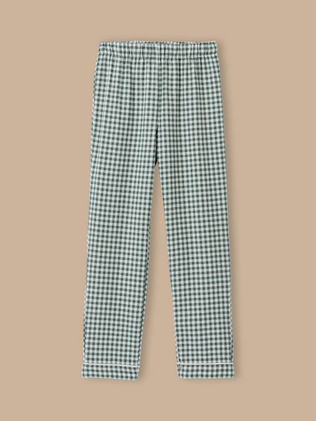 Pyjama imprimé garçon - coton biologique Vichy vert 4 - vertbaudet enfant 