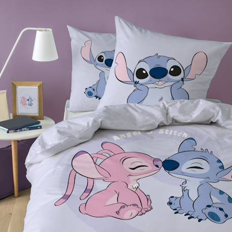 Parure de lit imprimée + drap housse 100% coton, disney home stitch happy Violet 2 - vertbaudet enfant 