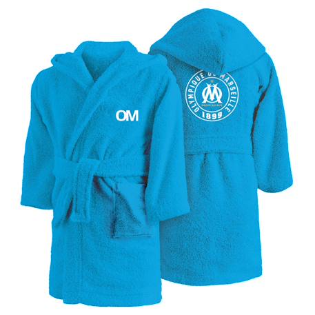 Peignoir enfant brodé à capuche 100% coton, om 1899 Bleu 6 - vertbaudet enfant 