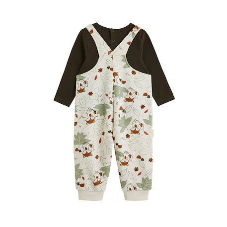 Ensemble salopette bébé en molleton et t-shirt ginkgo Ecru 3 - vertbaudet enfant 