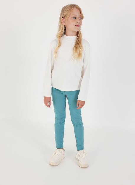 Pantalon fille en molleton Bleu 1 - vertbaudet enfant 