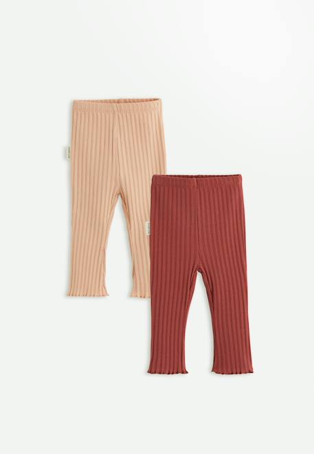 Fille-Legging-Lot de 2 leggings enfant côtelés léa
