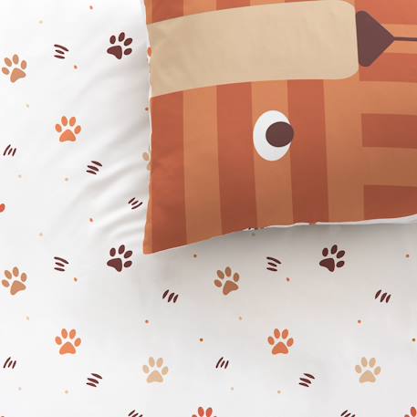 Parure de lit imprimée 100% coton, tigri Caramel 2 - vertbaudet enfant 