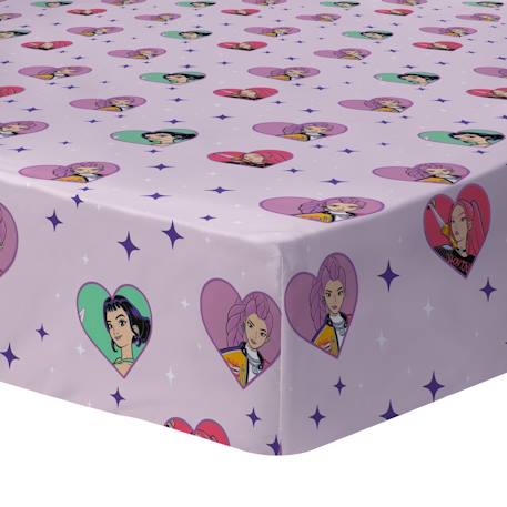 Drap housse imprimé 100% coton, kpop demon hunters heart Rose 1 - vertbaudet enfant 