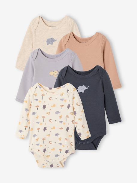 Bébé-Lot de 5 bodies bébé garçon manches longues