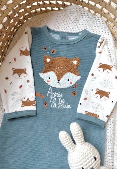 Pyjama bébé en velours ginkgo Vert 1 - vertbaudet enfant 