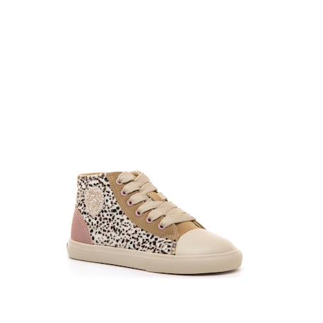 Sneakers filles synthétique fermeture éclair barefoot Mottle brown+Pink 6 - vertbaudet enfant 