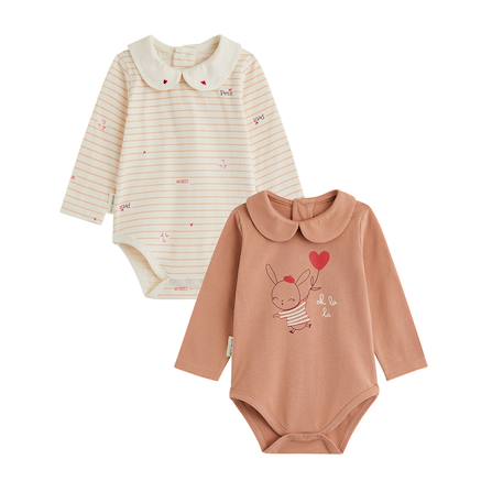 Lot de 2 bodies bébé manches longues aimée Rose 2 - vertbaudet enfant 