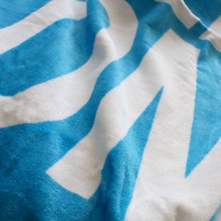 Serviette de bain et de plage imprimée 100% coton, om allez Bleu 3 - vertbaudet enfant 