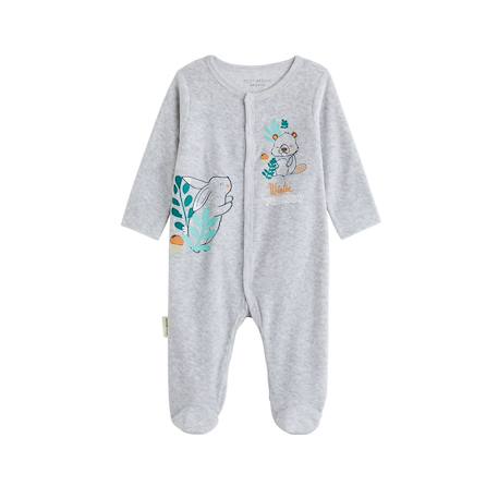 Pyjama bébé en velours ebana Gris 2 - vertbaudet enfant 